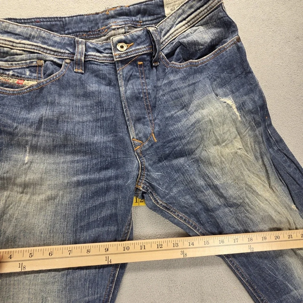 Diesel Jeans Mens 33x32 Blue Safado Regular Slim Straight Button Fly 0RW05
